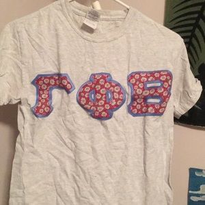 gamma phi beta lettered tee